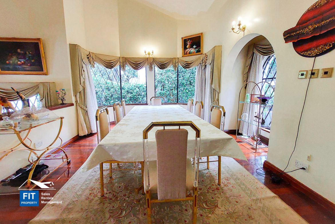 5 Bedroom Home on Nyari Dam, Ibis Drive, Nyari Estate, Nairobi for sale. Sits on a total acreage of 0.7 acres of lush landscaped lawns. 135M.