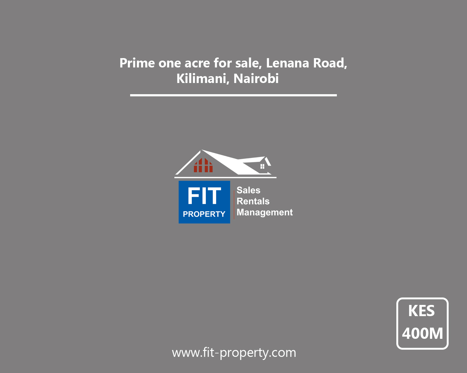 Prime 1 acre for sale, Lenana Road, Kilimani, Nairobi. Price: KES 375M. FIT PROPERTY