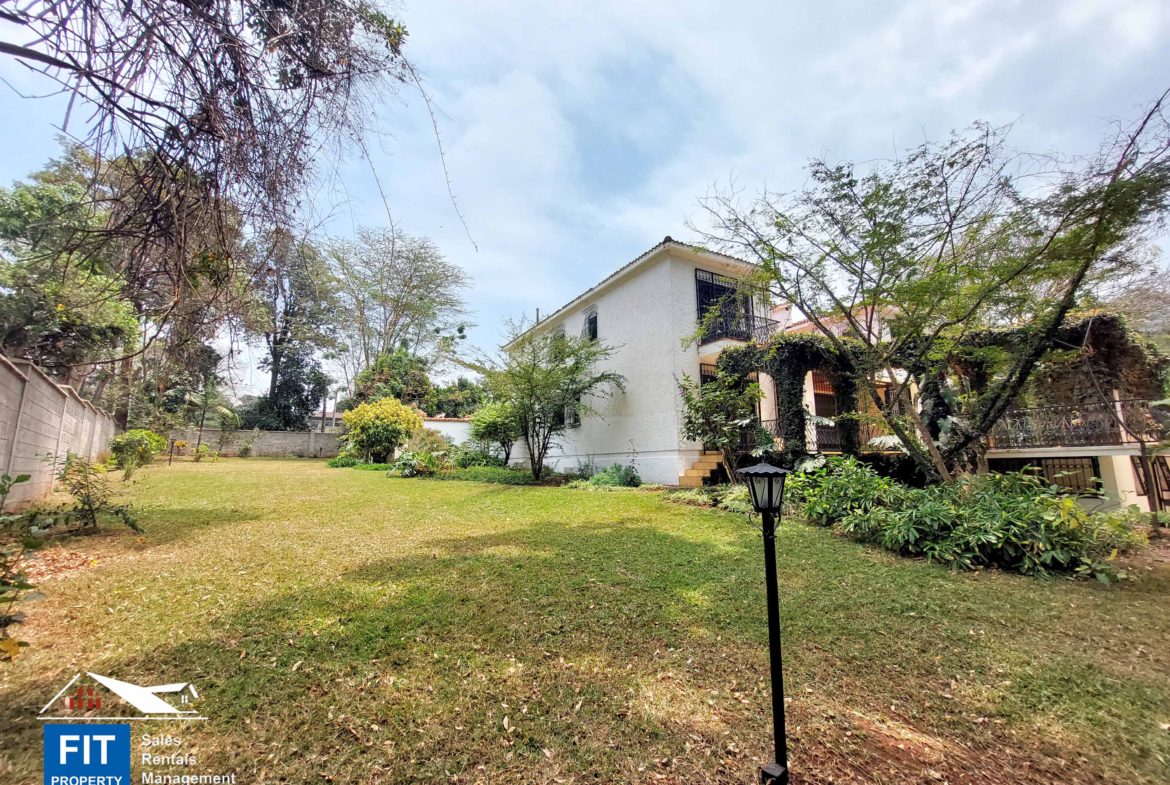 Exquisite 5 Bedroom Villa in Old Muthaiga, Nairobi. The home sits on approximately 1 acre of lush garden space. Rent 4,000 USD per month FIT Property
